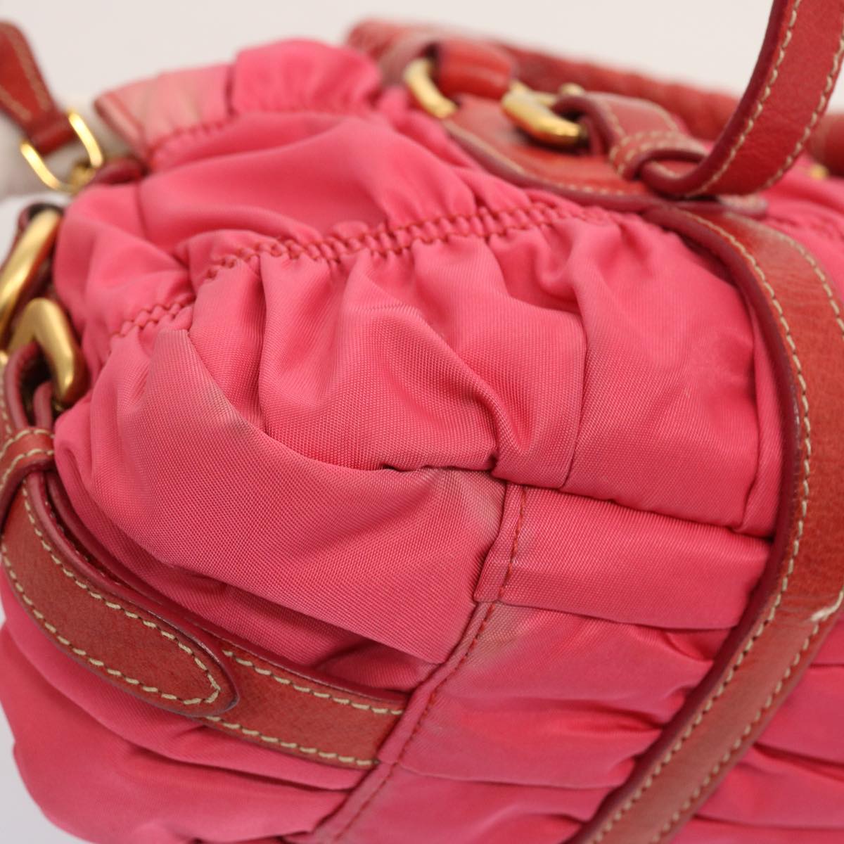 PRADA Hand Bag Nylon 2way Pink Auth 75803