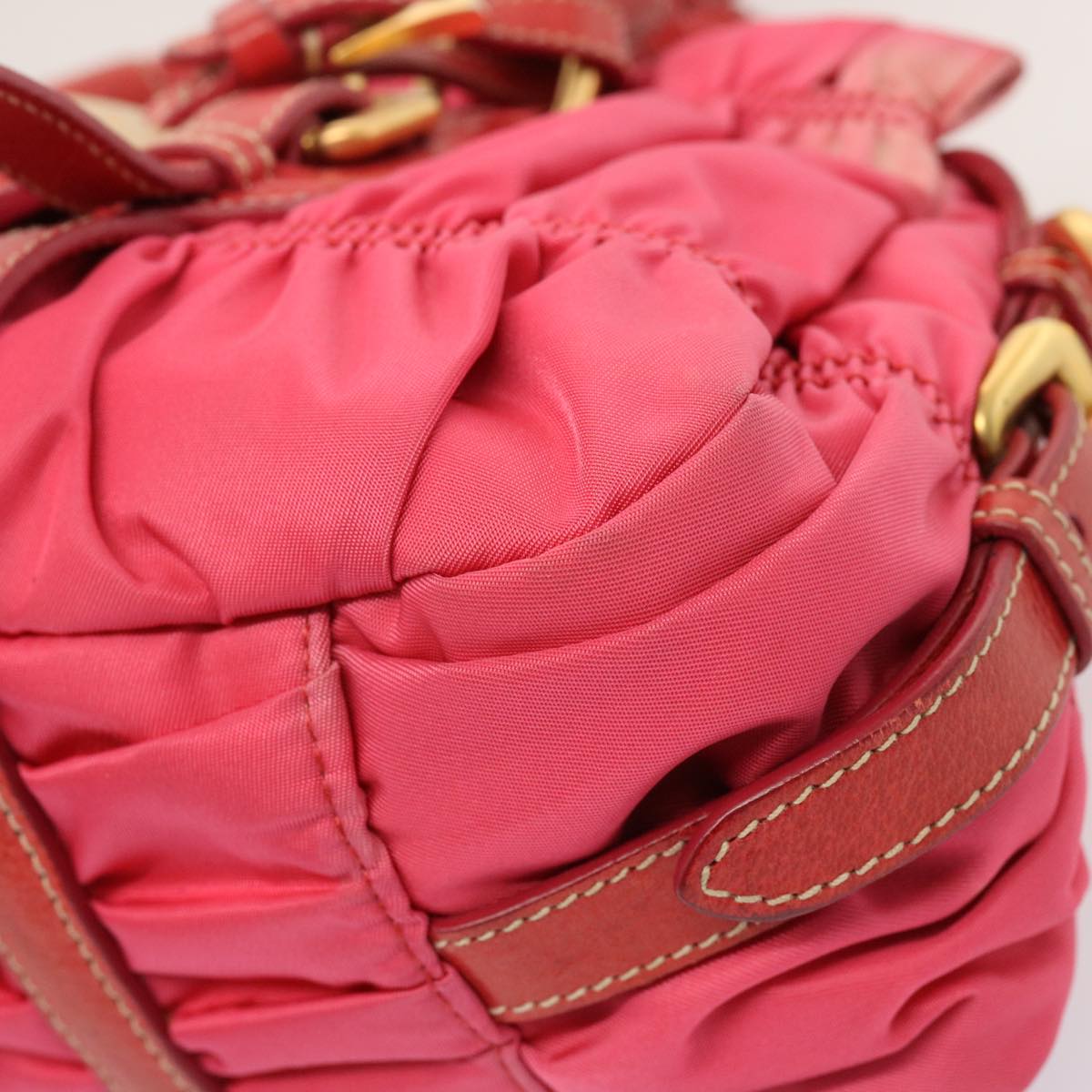 PRADA Hand Bag Nylon 2way Pink Auth 75803