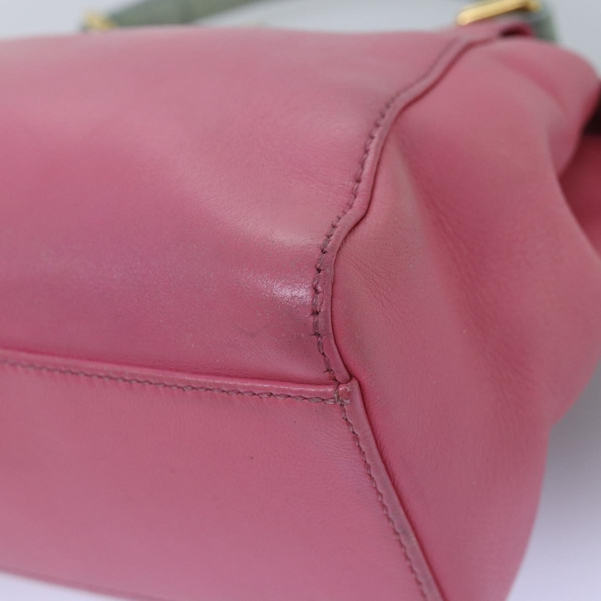 FENDI Mini Peek A Boo Hand Bag Leather 2way Pink Auth 75805