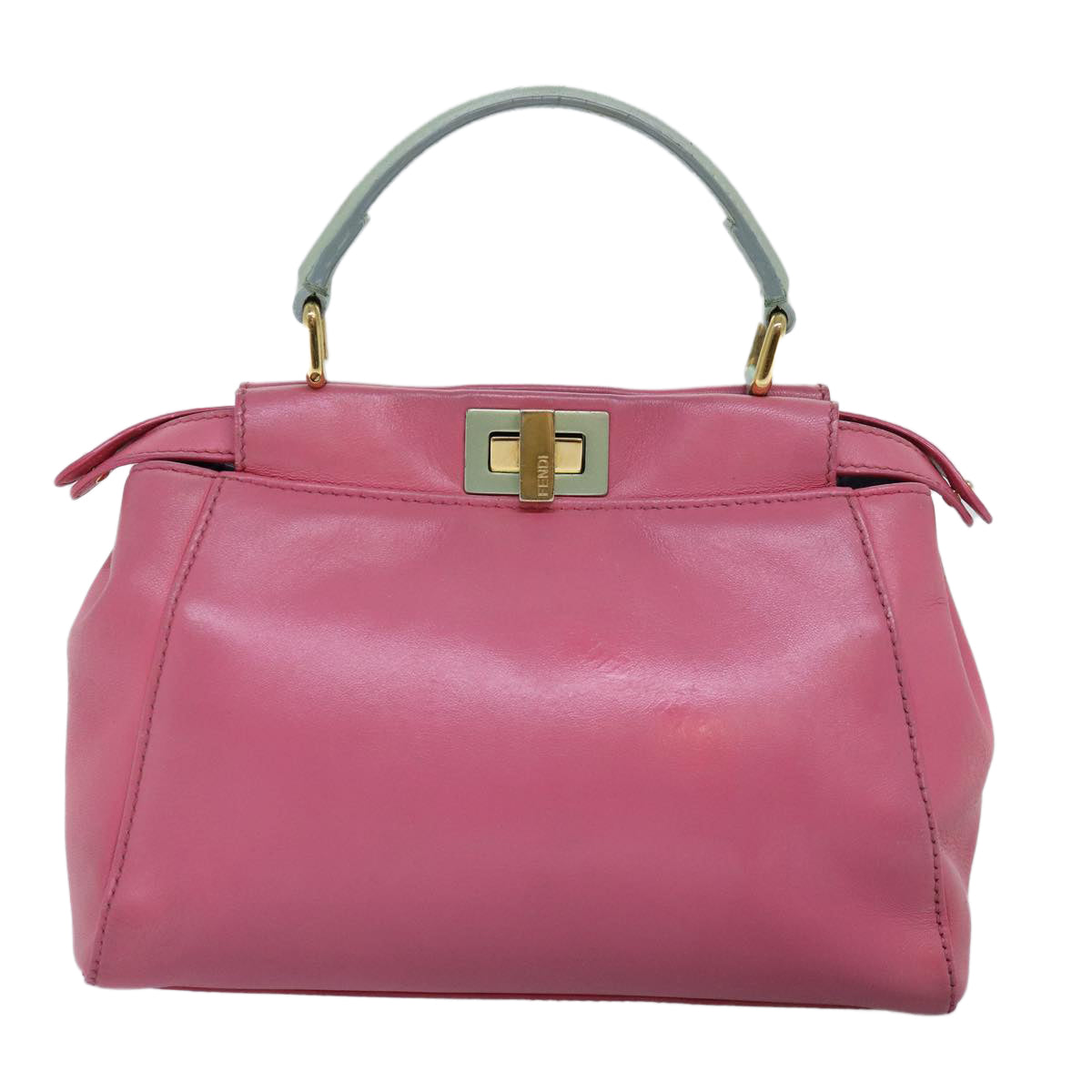 FENDI Mini Peek A Boo Hand Bag Leather 2way Pink Auth 75805