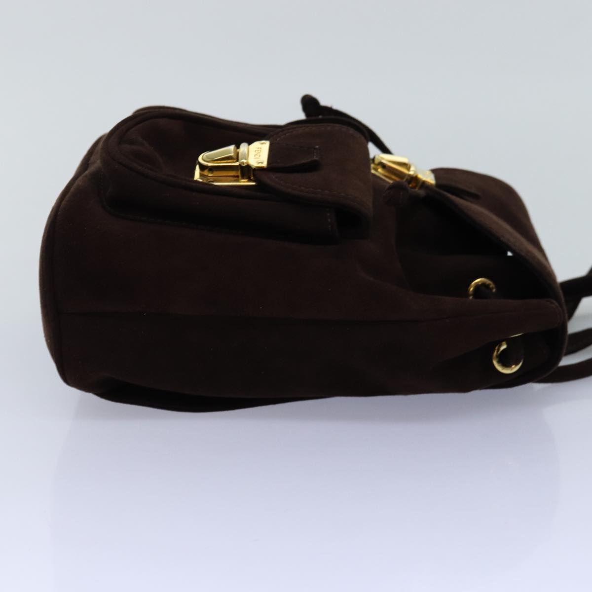 FENDI Backpack Suede Brown Auth 75806