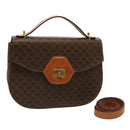 CELINE Macadam Canvas Handtasche PVC 2-Wege Braun Auth 75809-1