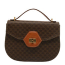 CELINE Macadam Canvas Hand Bag PVC 2way Brown Auth 75809-13