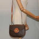 CELINE Macadam Canvas Hand Bag PVC 2way Brown Auth 75809-26