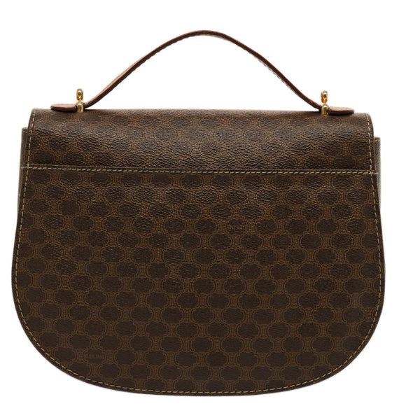 CELINE Macadam Canvas Handtasche PVC 2-Wege Braun Auth 75809