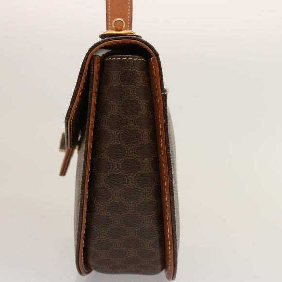 CELINE Macadam Canvas Handtasche PVC 2-Wege Braun Auth 75809
