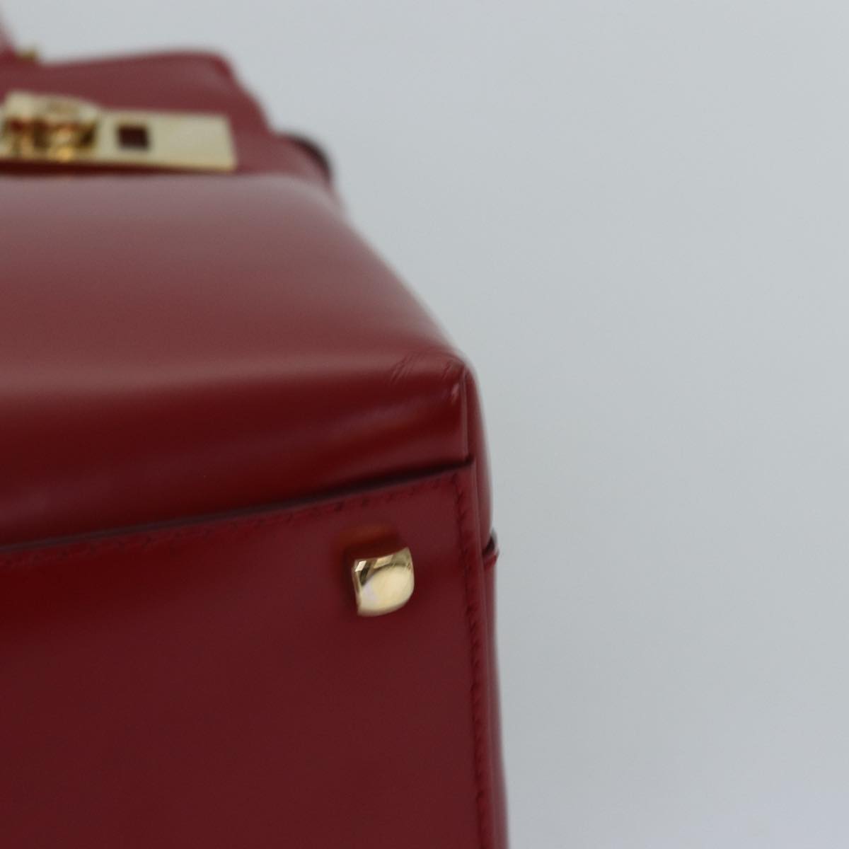 Salvatore Ferragamo Gancini Hand Bag Leather 2way Red Auth 75816