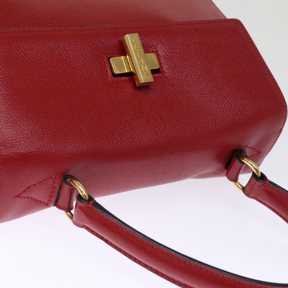 CELINE Hand Bag Leather 2way Red Auth 75818