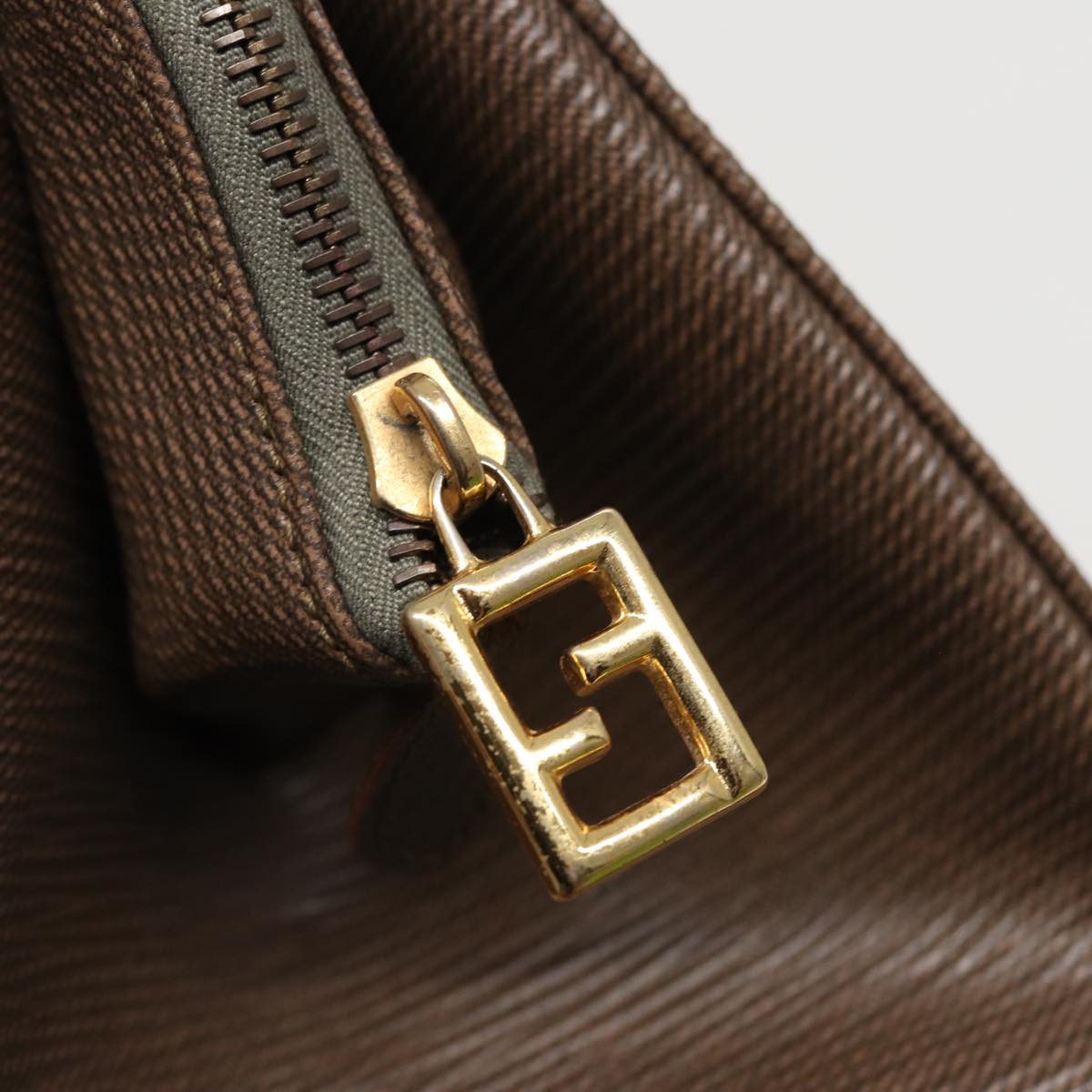 FENDI Hand Bag Leather 2way Brown Auth 75819