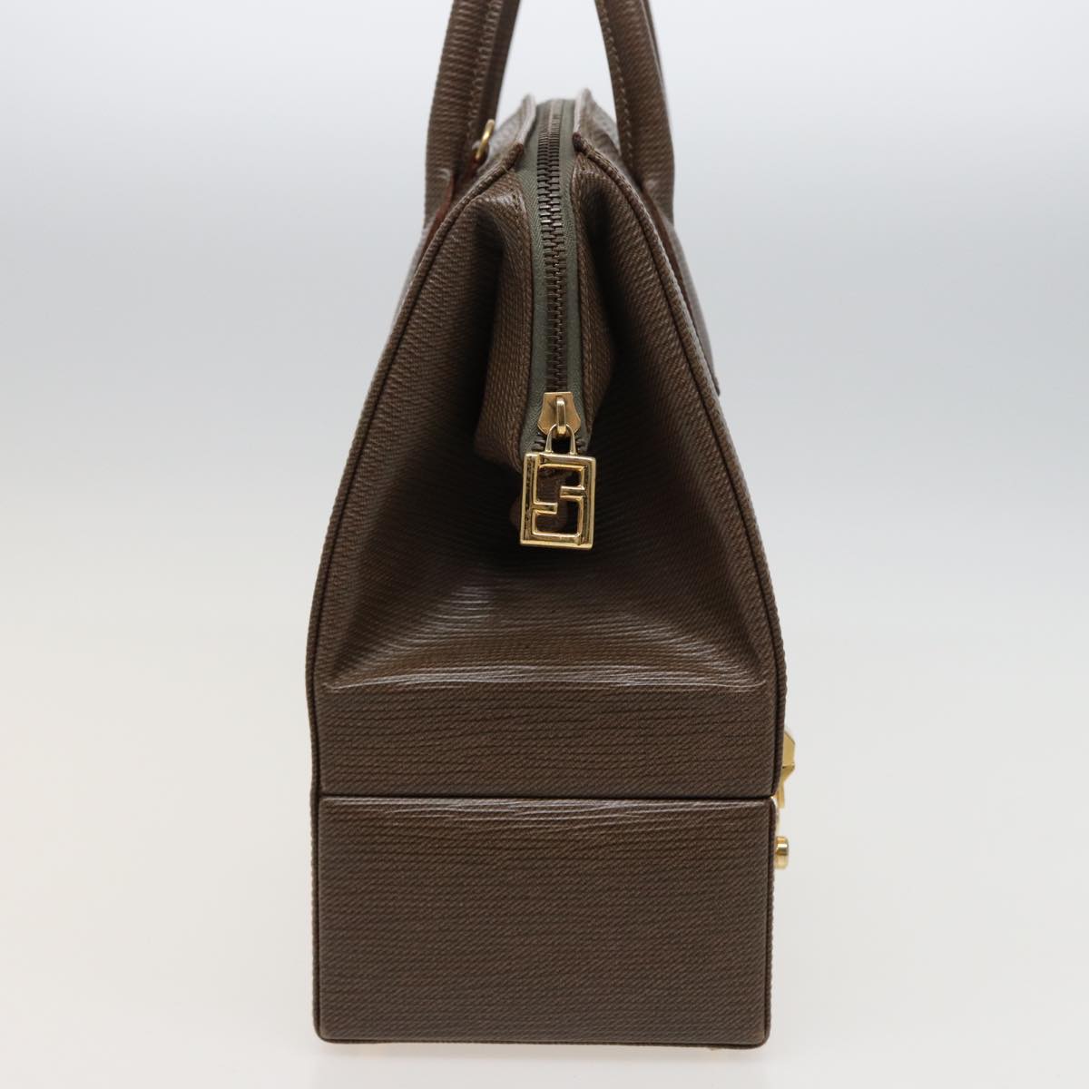 FENDI Hand Bag Leather 2way Brown Auth 75819