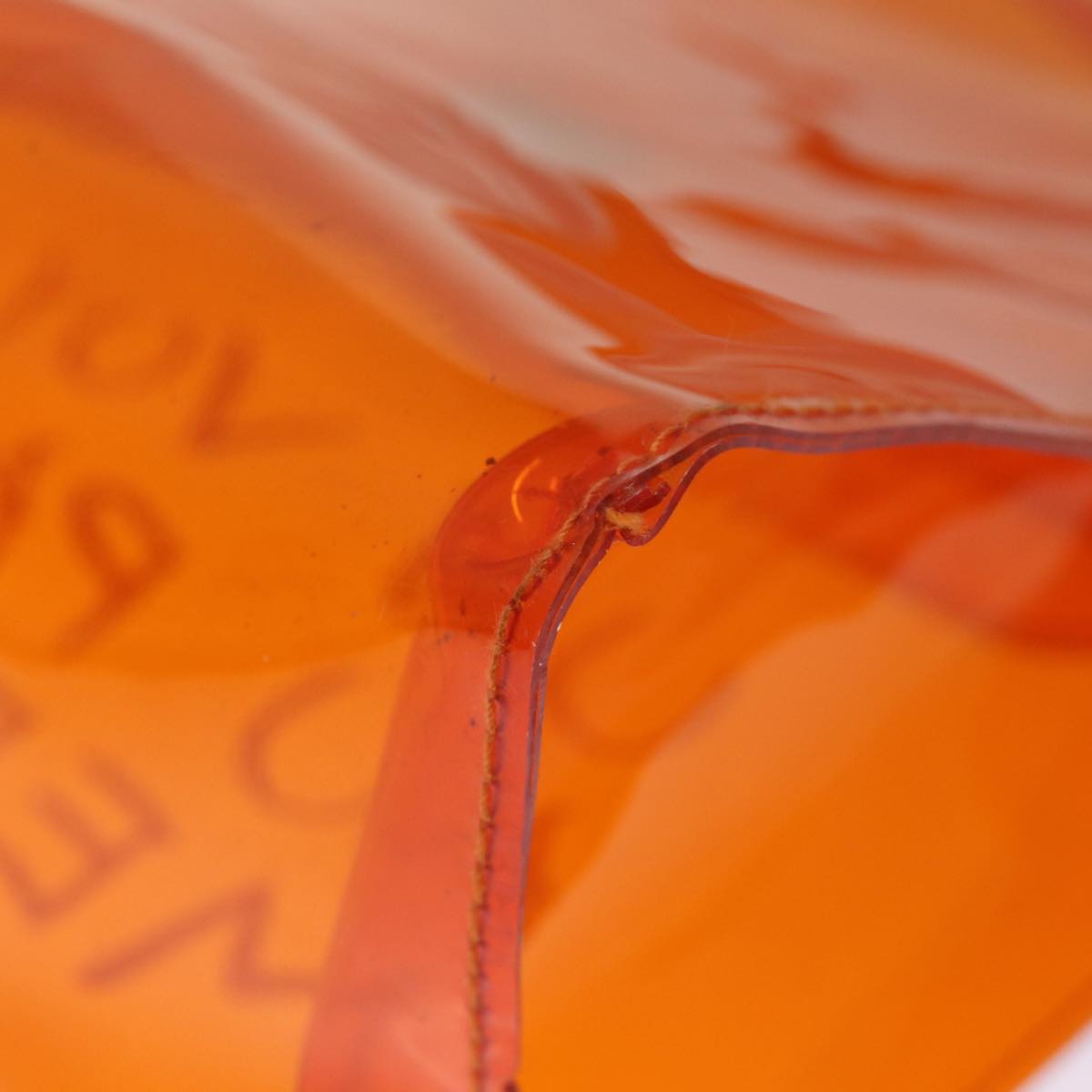 HERMES Vinyl Kelly Hand Bag Orange Auth 75820