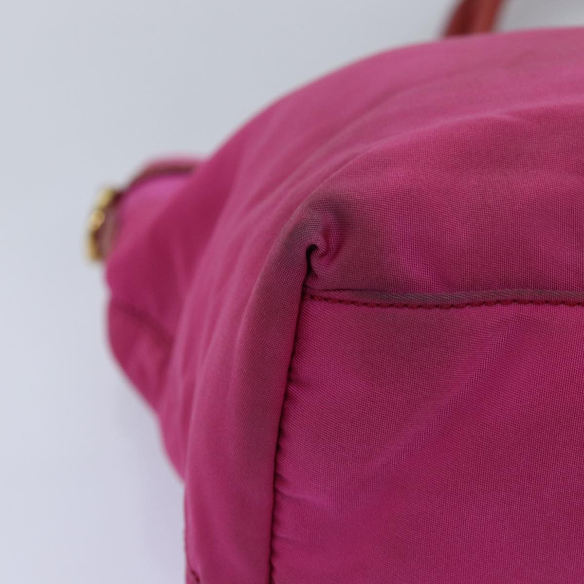 PRADA Hand Bag Nylon Pink Red Auth 75823