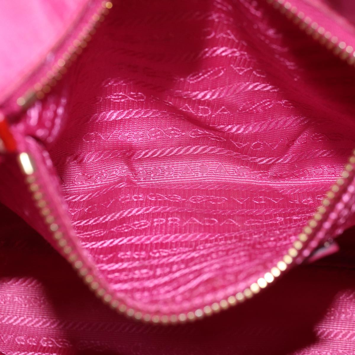 PRADA Hand Bag Nylon Pink Red Auth 75823