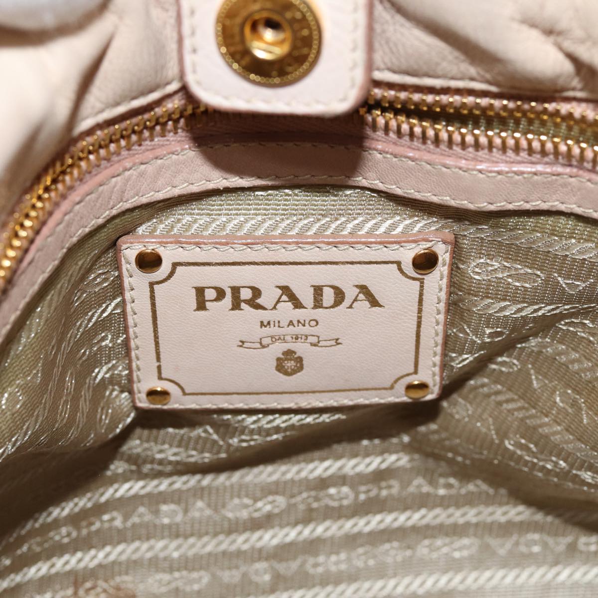 PRADA Tote Bag Leather Pink Auth 75824