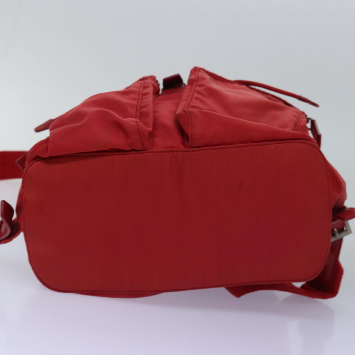 PRADA Hand Bag Nylon Red Auth 75825