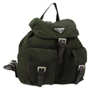 PRADA Rugzak Nylon Kaki Donkerbruin Auth 75827-1
