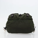 PRADA Rugzak Nylon Kaki Donkerbruin Auth 75827-14