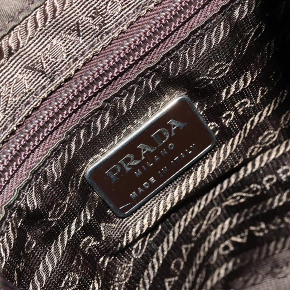 PRADA Rugzak Nylon Kaki Donkerbruin Auth 75827