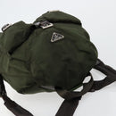 PRADA Rugzak Nylon Kaki Donkerbruin Auth 75827-6