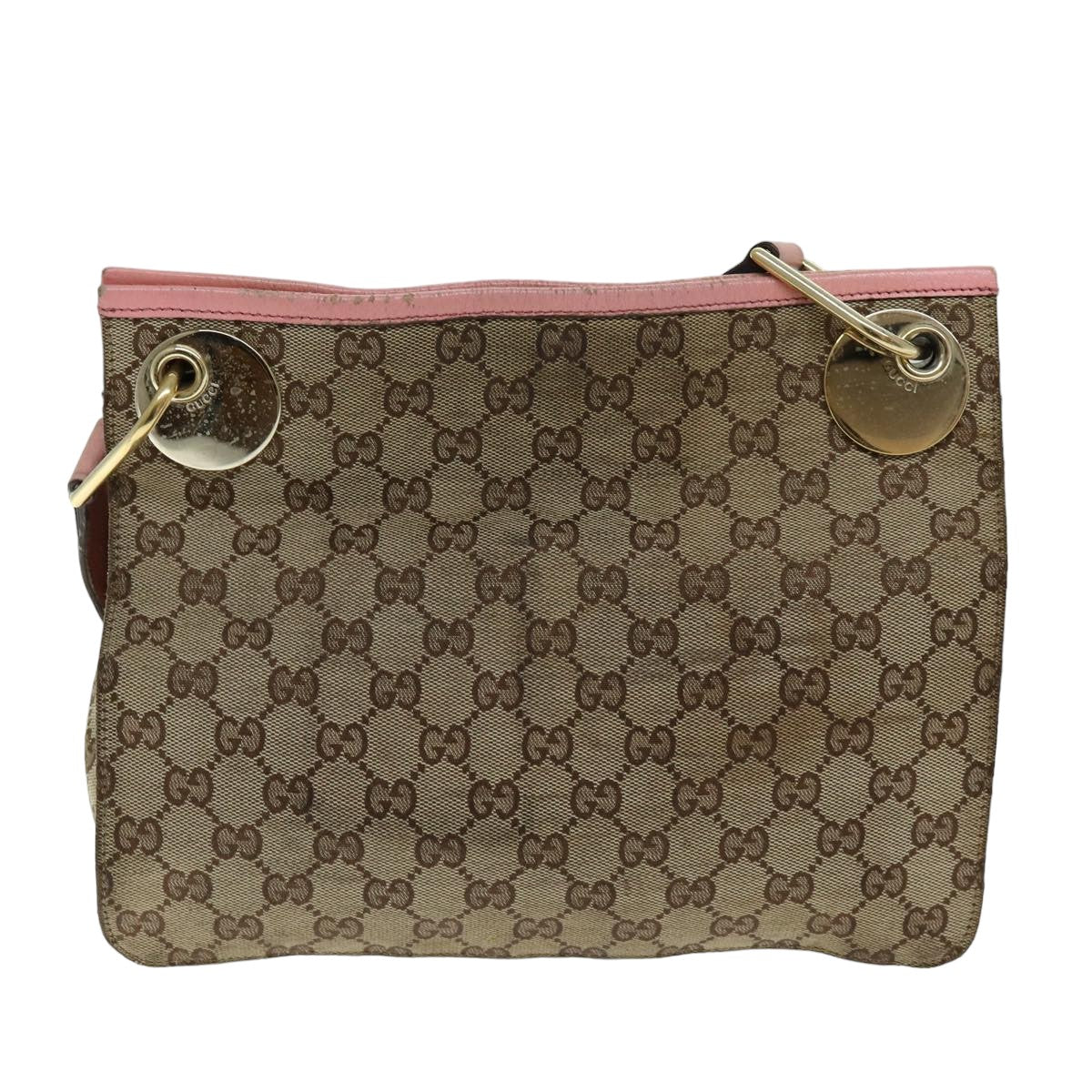 GUCCI GG Canvas Shoulder Bag Beige 120841 Auth 75829