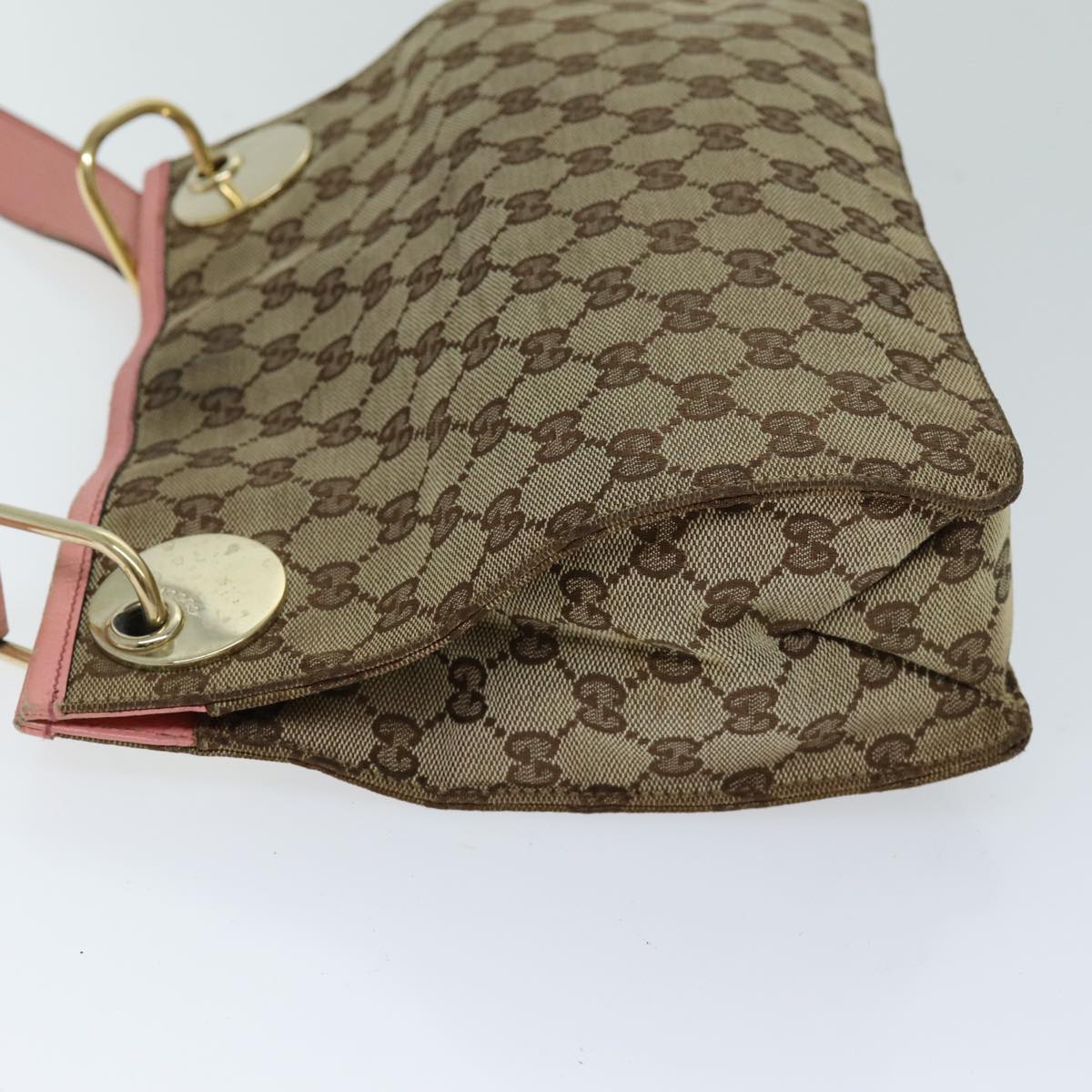 GUCCI GG Canvas Shoulder Bag Beige 120841 Auth 75829