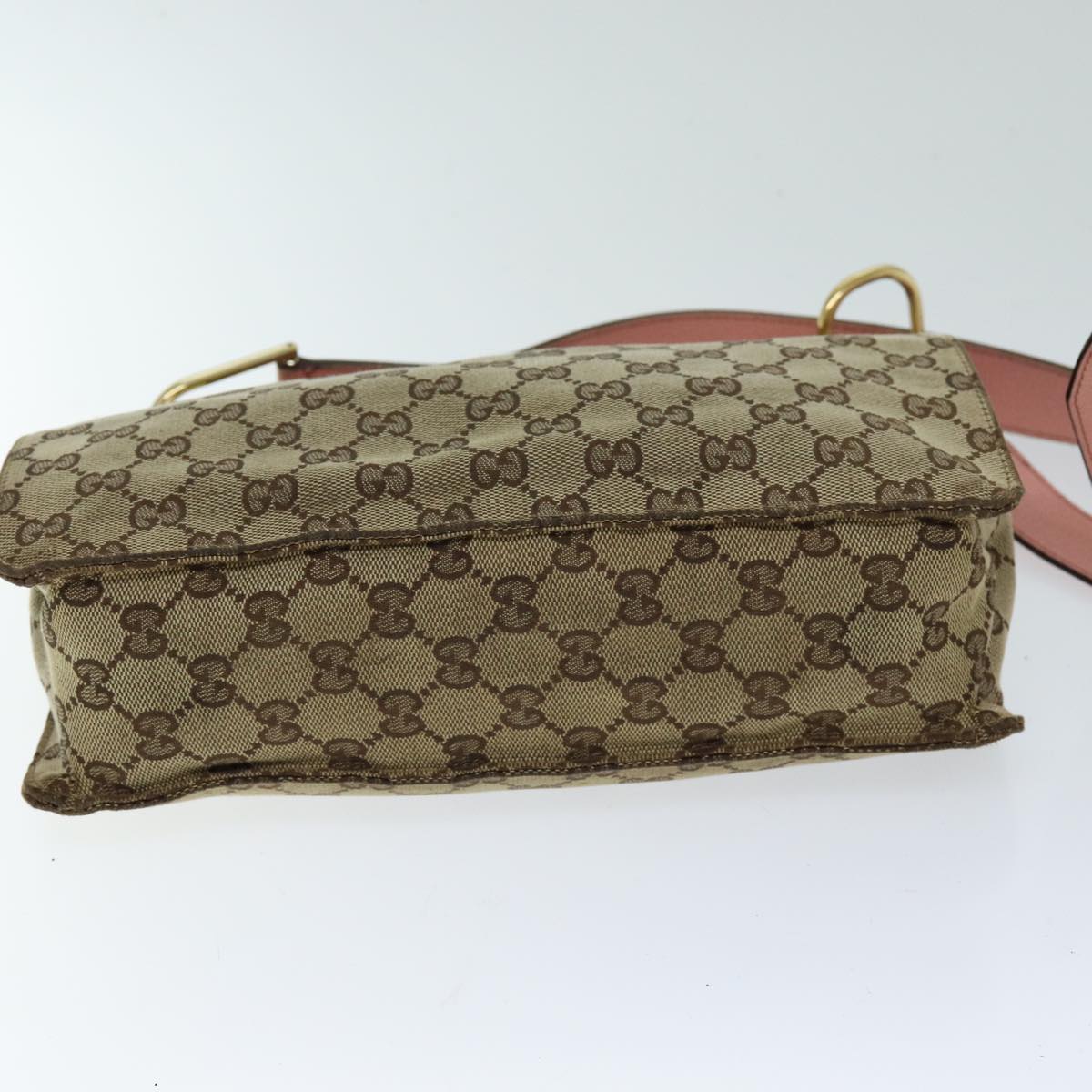 GUCCI GG Canvas Shoulder Bag Beige 120841 Auth 75829