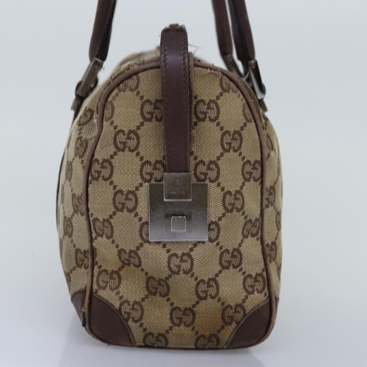 GUCCI GG Canvas Hand Bag Beige 30458 Auth 75831