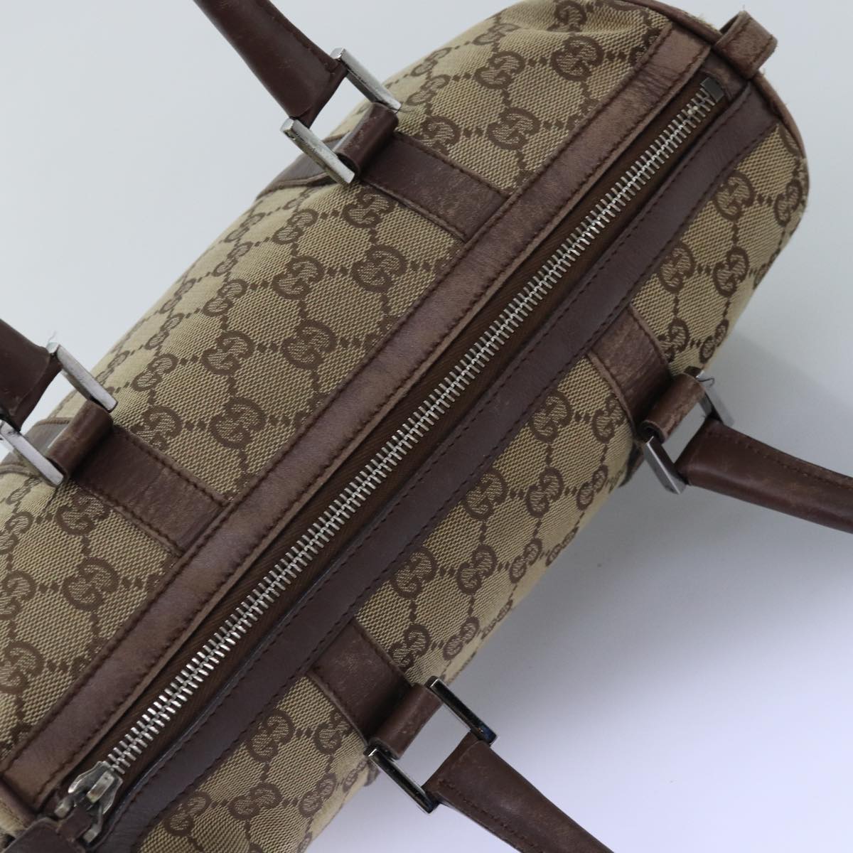 GUCCI GG Canvas Hand Bag Beige 30458 Auth 75831