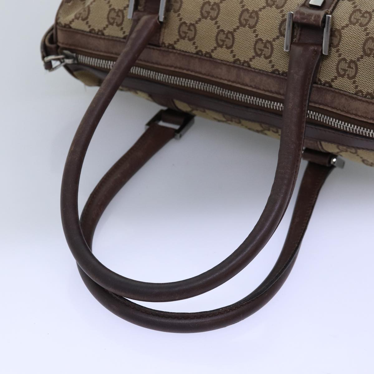 GUCCI GG Canvas Hand Bag Beige 30458 Auth 75831