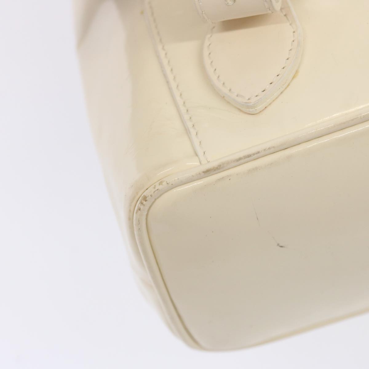 GUCCI Bamboo Backpack Patent leather White 003 2058 0016 5 Auth 75834