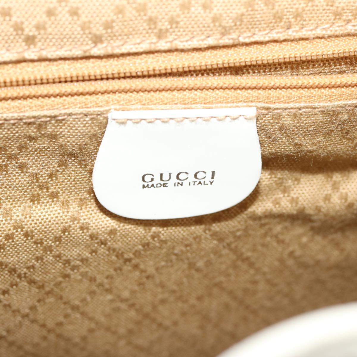 GUCCI Bamboo Backpack Patent leather White 003 2058 0016 5 Auth 75834