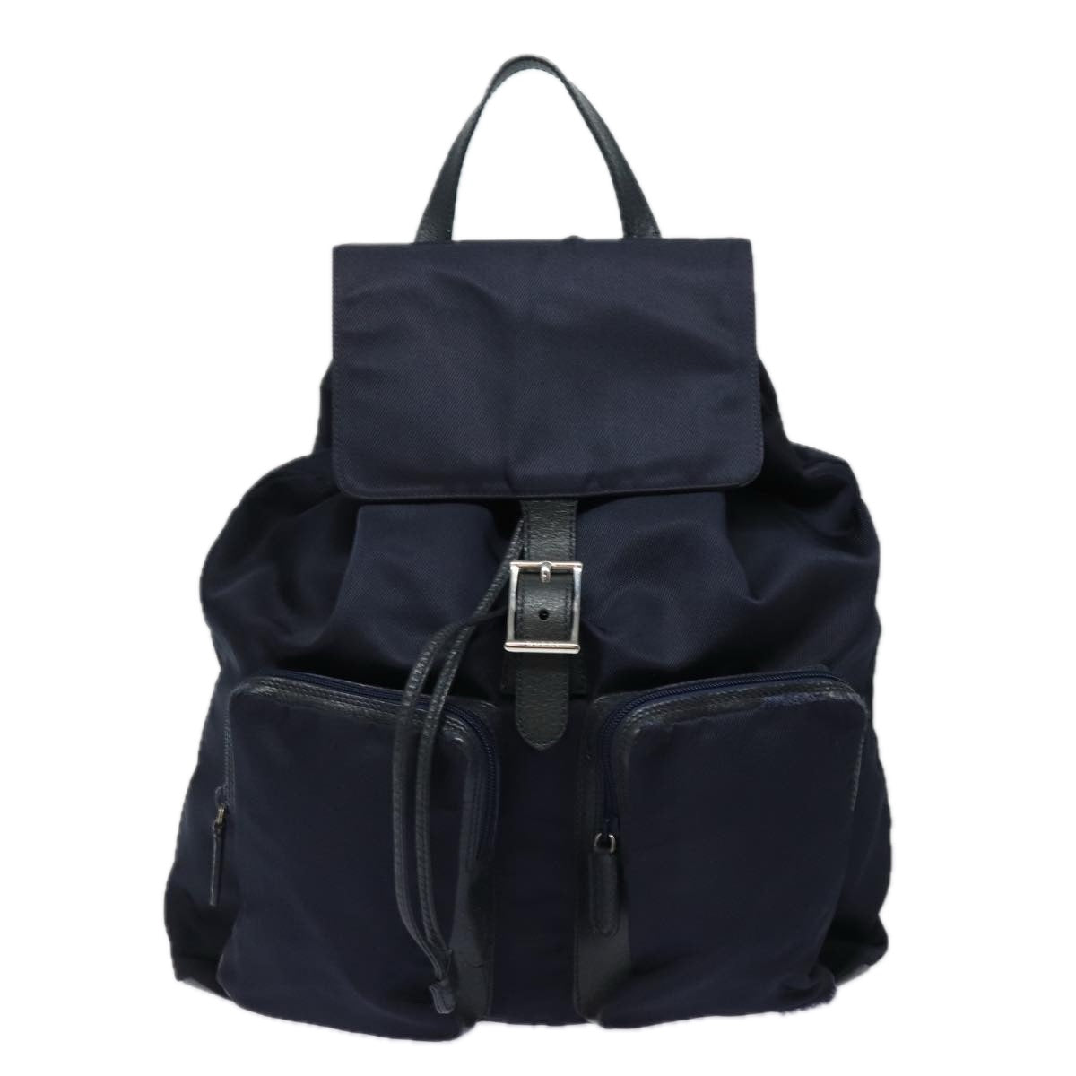 GUCCI Backpack Nylon Leather Navy 019 2058 0173 5 Auth 75835