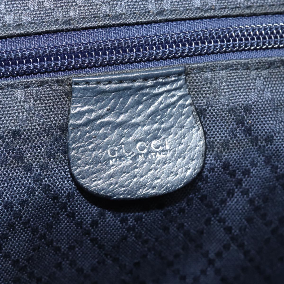 GUCCI Backpack Nylon Leather Navy 019 2058 0173 5 Auth 75835