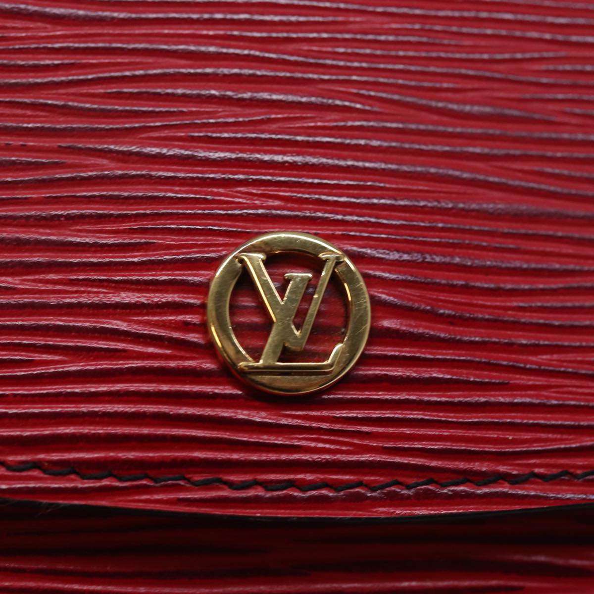 LOUIS VUITTON Epi Montaigne Clutch Bag Red M52657 LV Auth 75848