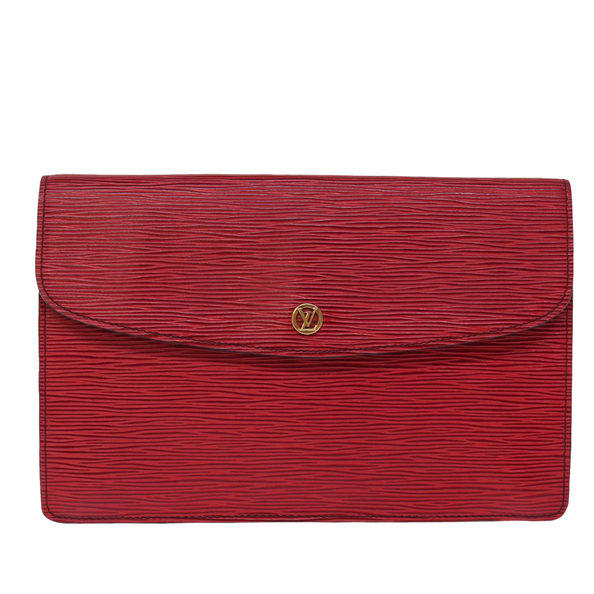 LOUIS VUITTON Epi Montaigne Clutch Bag Red M52657 LV Auth 75848