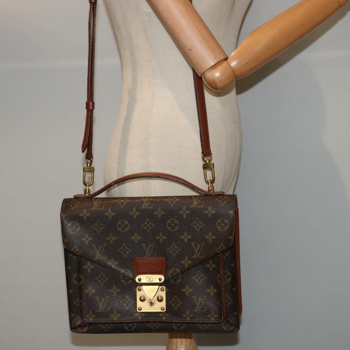 LOUIS VUITTON Monogram Monceau 28 Hand Bag 2way M51185 LV Auth 75868