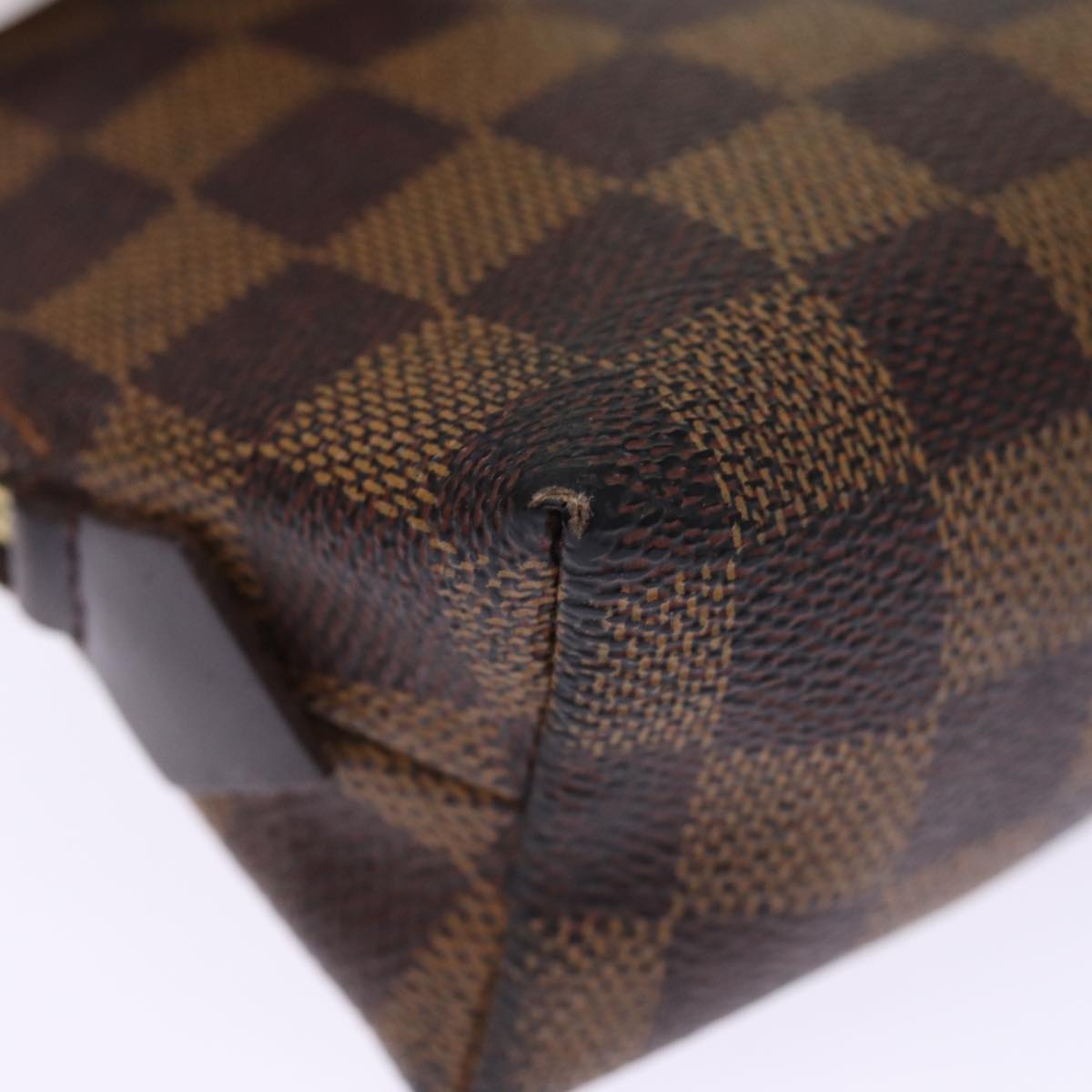 LOUIS VUITTON Damier Ebene Pochette Cosmetic PM Pouch N47516 LV Auth 75870