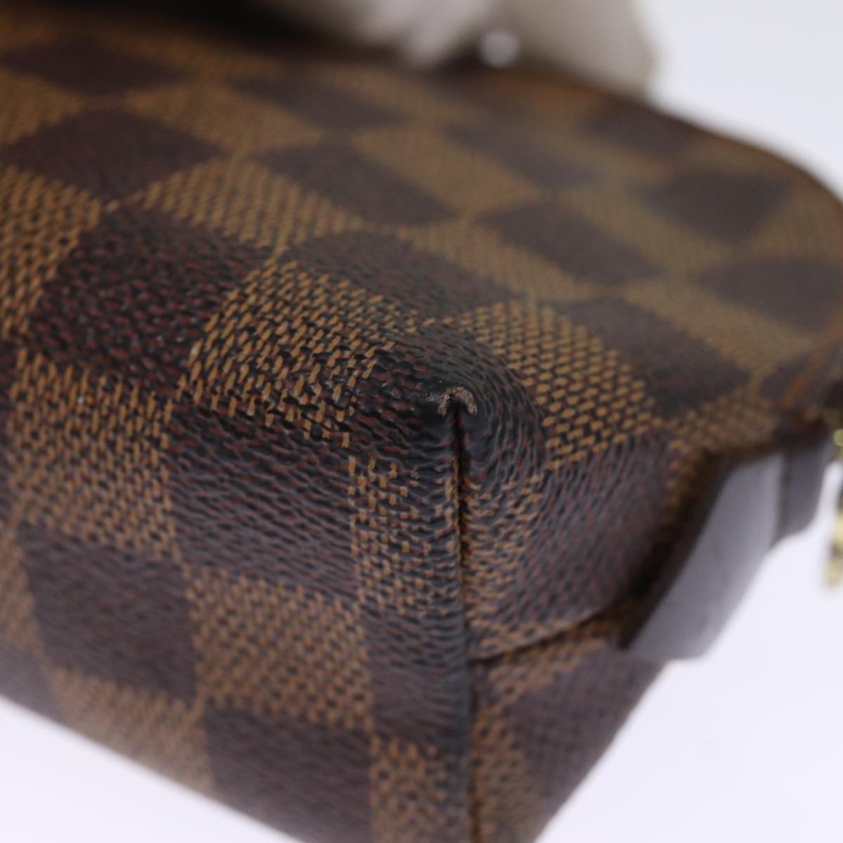 LOUIS VUITTON Damier Ebene Pochette Cosmetic PM Pouch N47516 LV Auth 75870