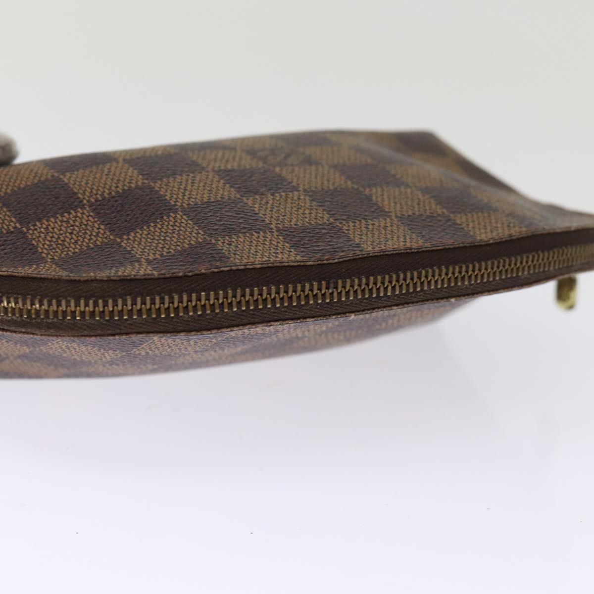 LOUIS VUITTON Damier Ebene Pochette Cosmetic PM Pouch N47516 LV Auth 75870