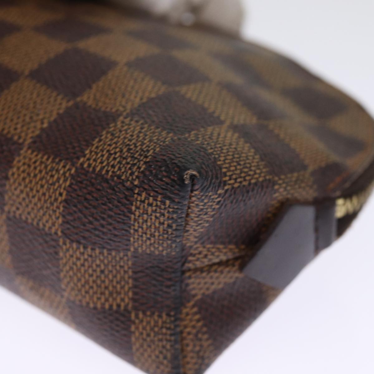 LOUIS VUITTON Damier Ebene Pochette Cosmetic PM Pouch N47516 LV Auth 75870