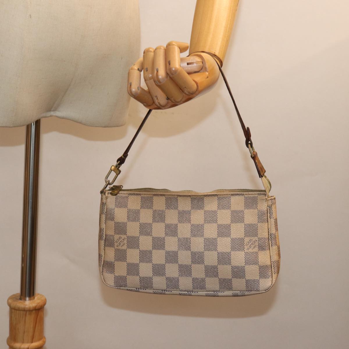 LOUIS VUITTON Damier Azur Pochette Accessoires Pouch N51986 LV Auth 75871