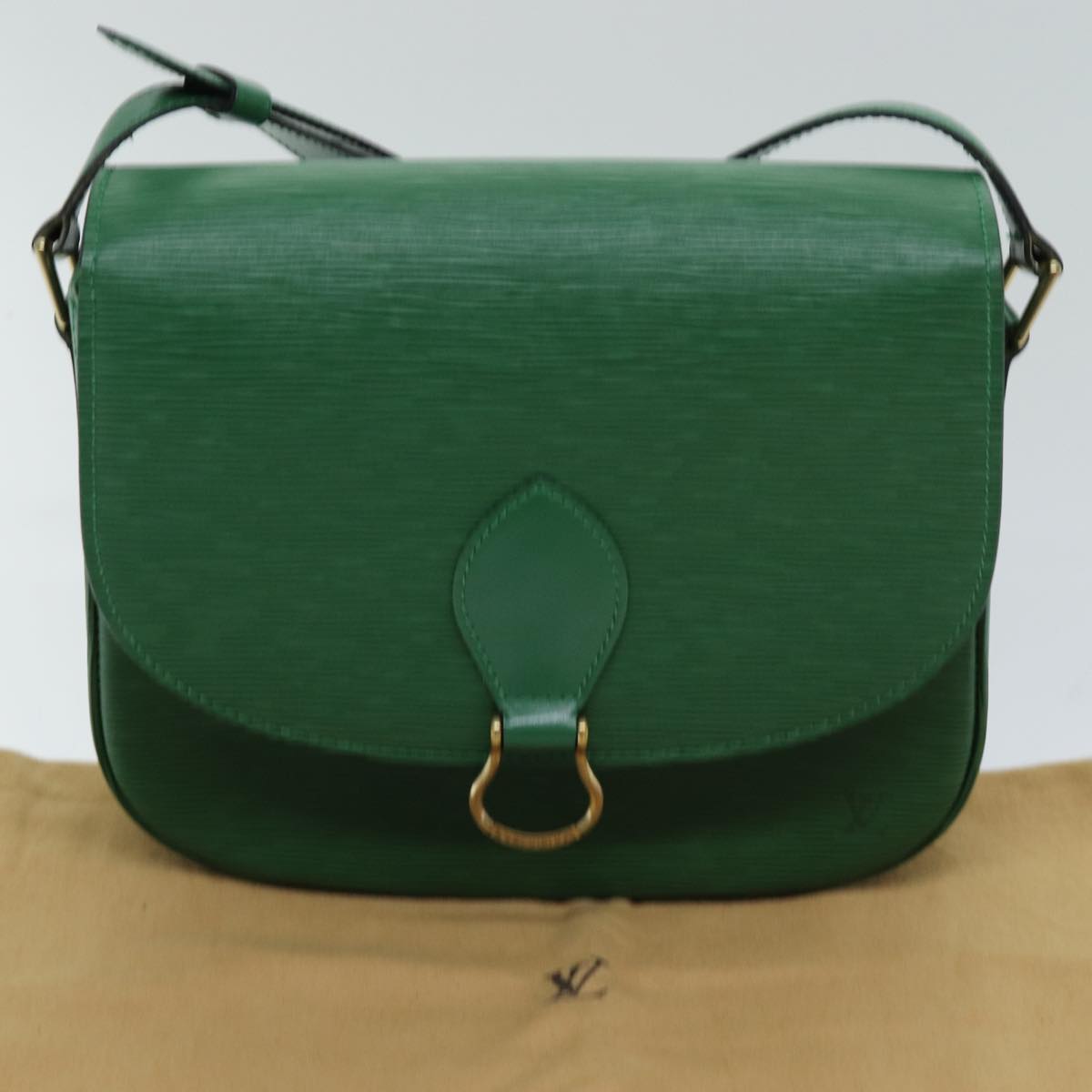 LOUIS VUITTON Epi Saint Cloud GM Shoulder Bag Green M52194 LV Auth 75878