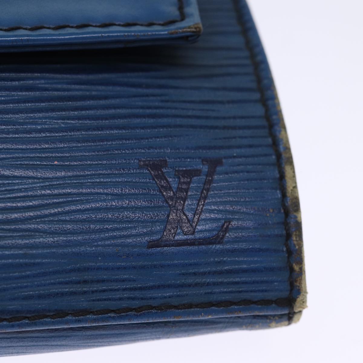 LOUIS VUITTON Epi Jena Clutch Bag Blue M52715 LV Auth 75880