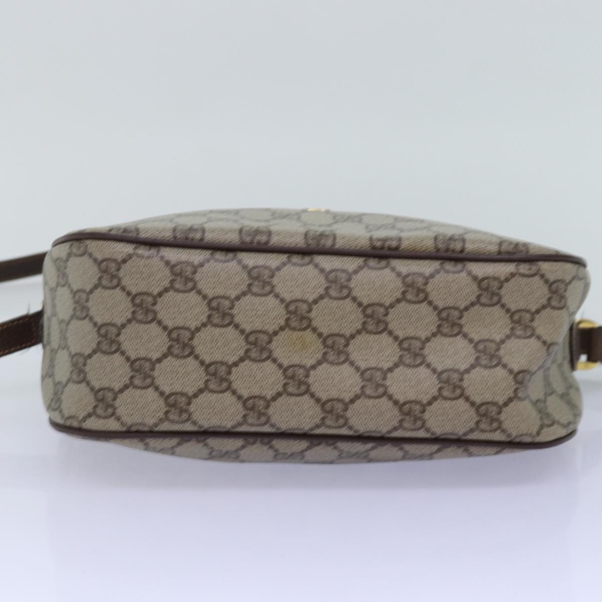 GUCCI GG Supreme Web Sherry Line Shoulder Bag PVC Beige 164 02 077 Auth 75883