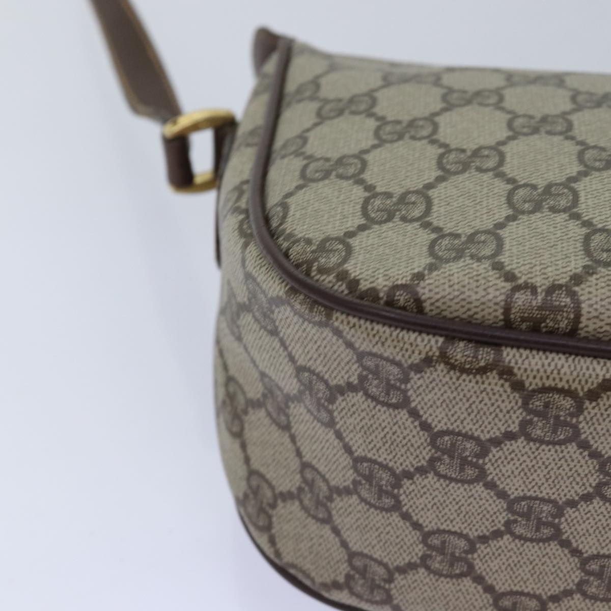 GUCCI GG Supreme Web Sherry Line Shoulder Bag PVC Beige 89 02 032 Auth 75885