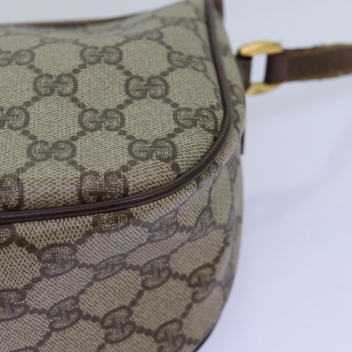 GUCCI GG Supreme Web Sherry Line Shoulder Bag PVC Beige 89 02 032 Auth 75885