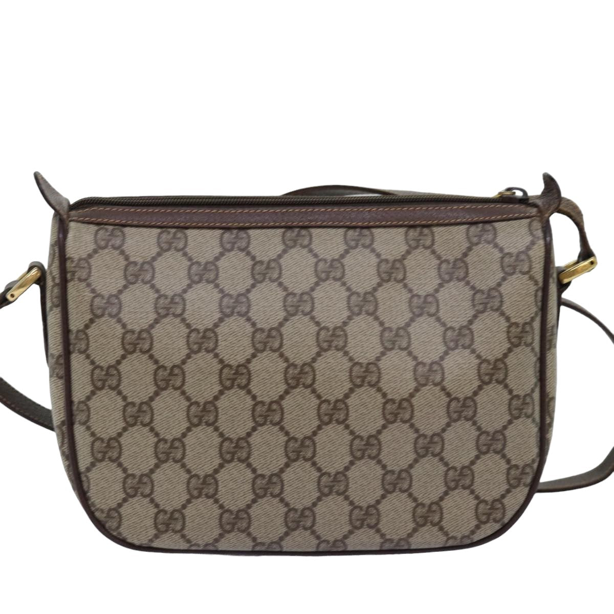 GUCCI GG Supreme Web Sherry Line Shoulder Bag PVC Beige 89 02 032 Auth 75885 - 0