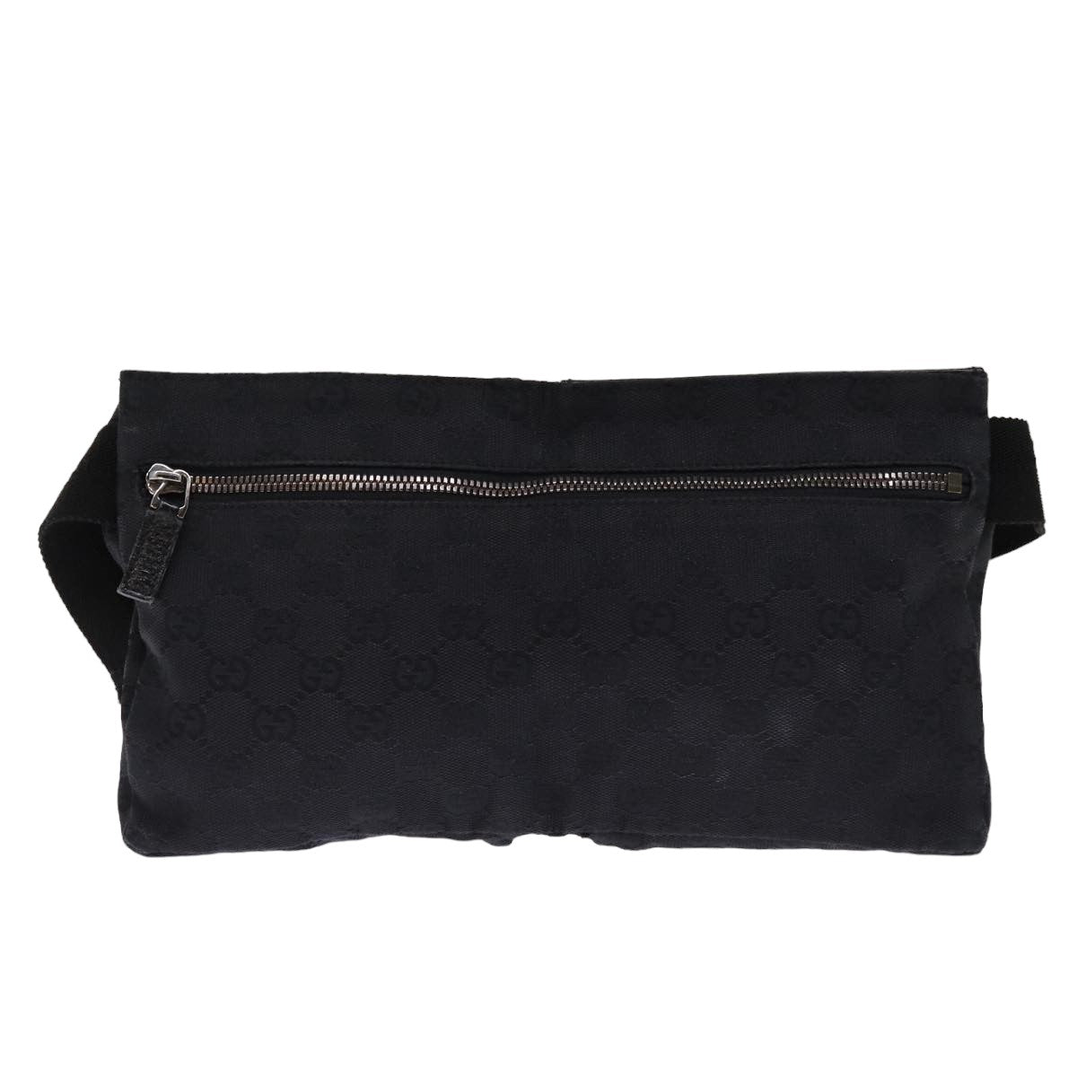 GUCCI GG Canvas Waist bag Black Auth 75886