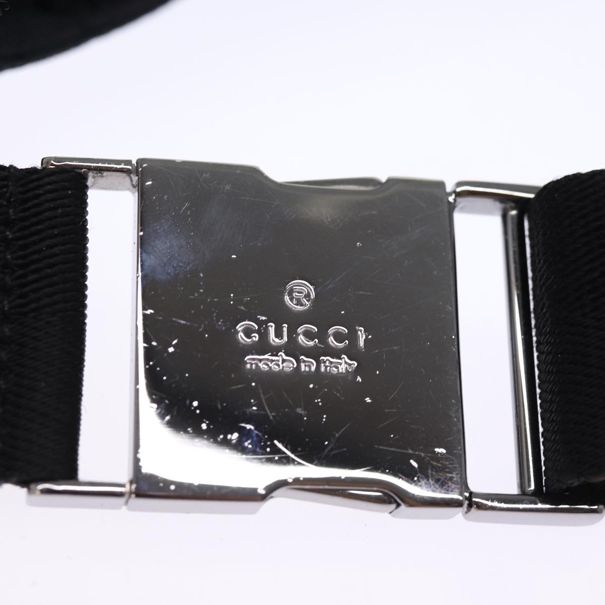 GUCCI GG Canvas Waist bag Black Auth 75886