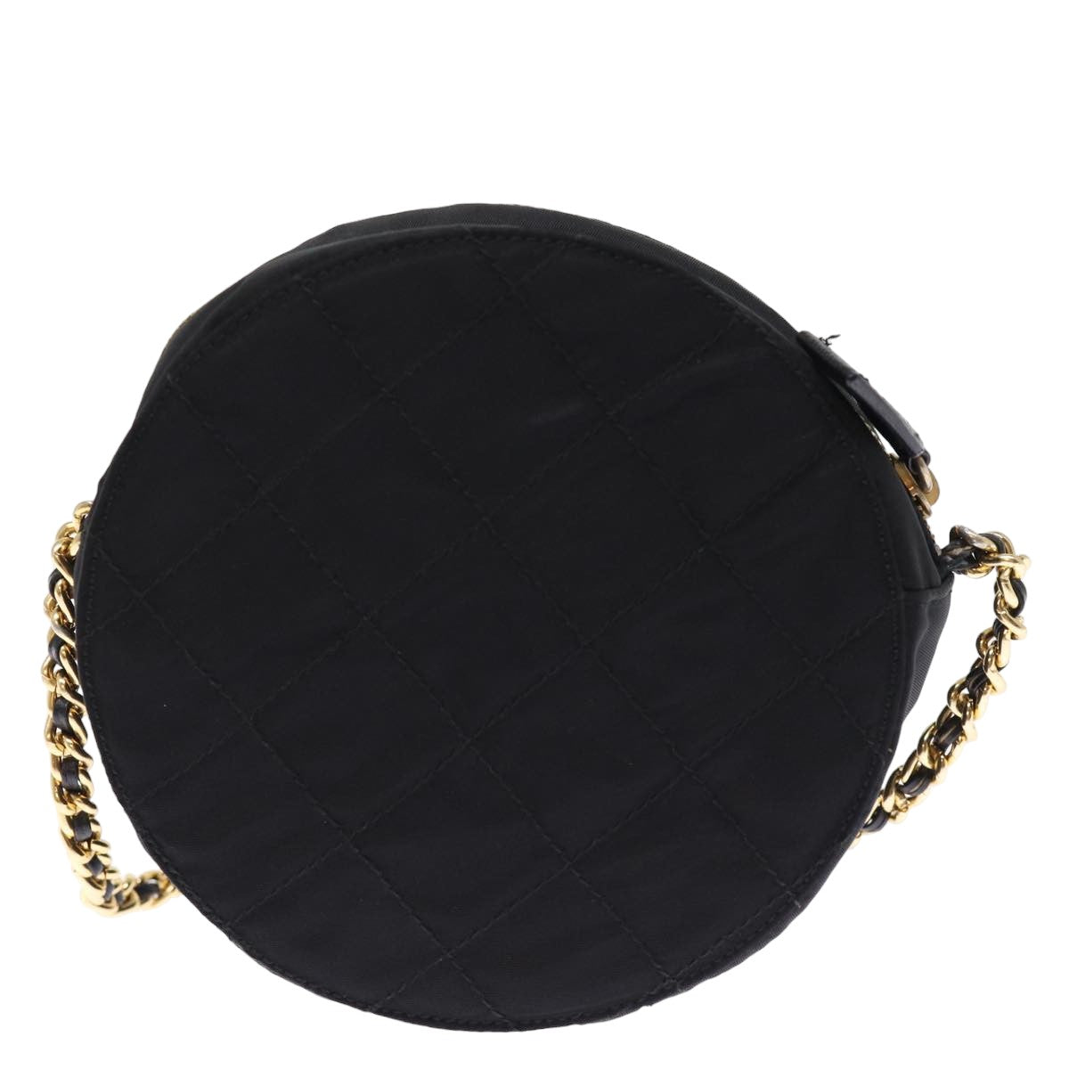 PRADA Chain Shoulder Bag Nylon Black Auth 75887 - 0